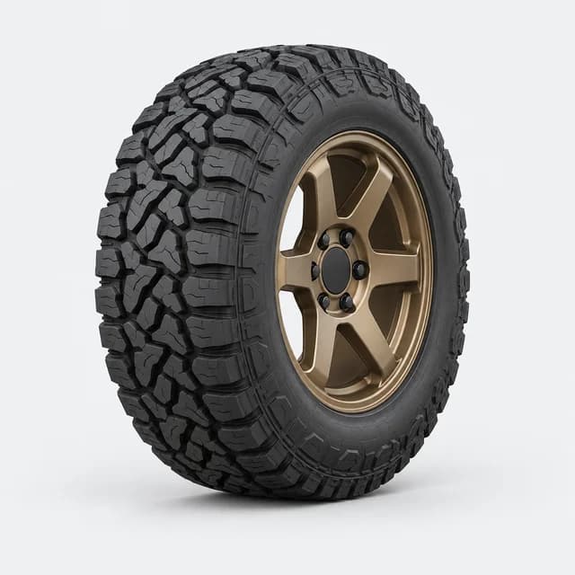 Bronze alloy wheel with an all-terrain tire