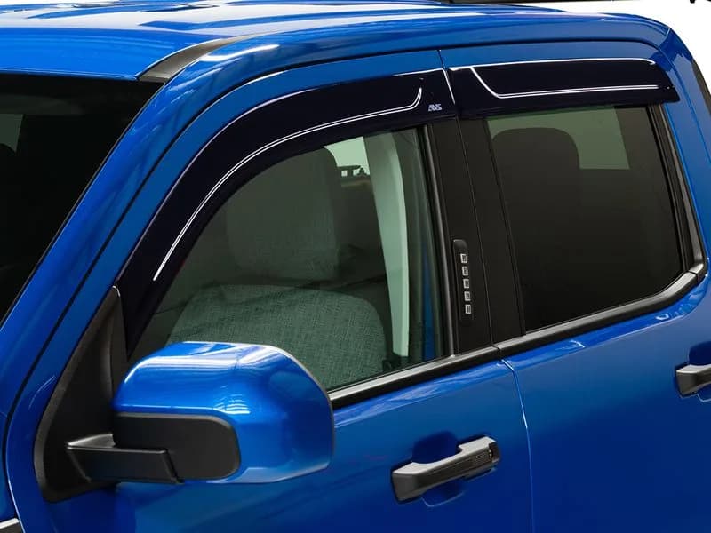 Representative AVS side window deflectors installed on a Ford Maverick